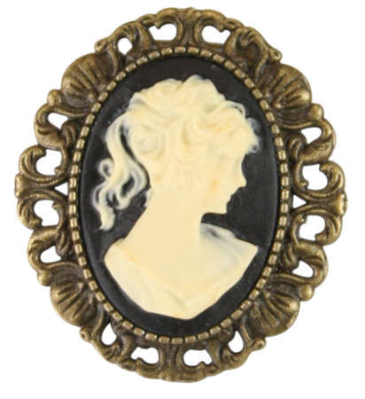 Cameo Pin - Ivory/Antique Gold