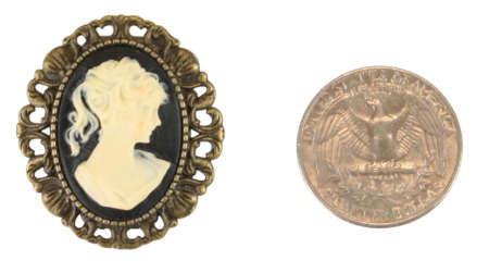 Cameo Pin - Ivory/Antique Gold