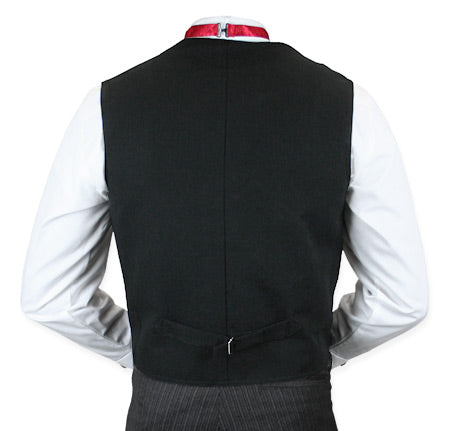 Canvas Double Breasted Vest - Black