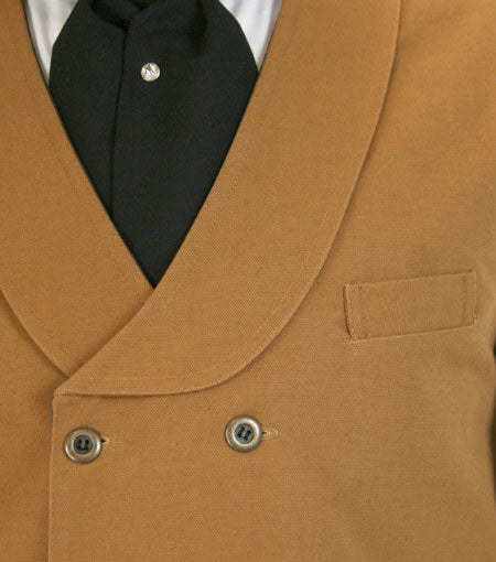 Canvas Double Breasted Vest - Brown