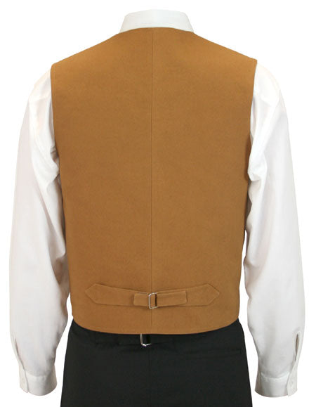 Canvas Double Breasted Vest - Brown