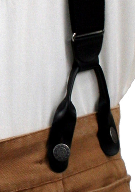 Black Canvas Y-Back Braces (Long)