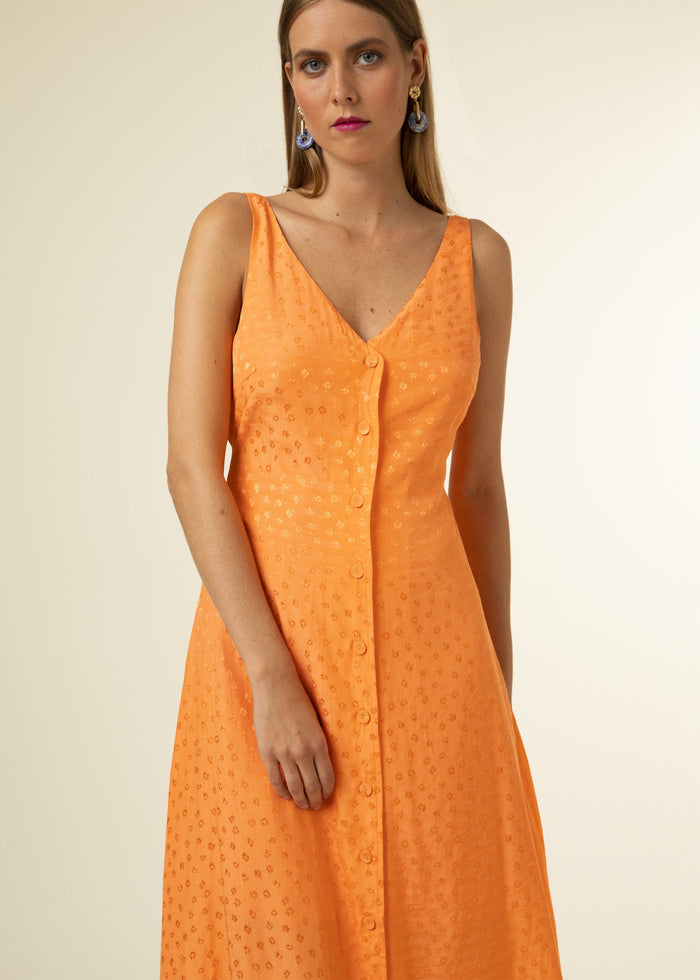 Cecile Midi Dress (Orange)