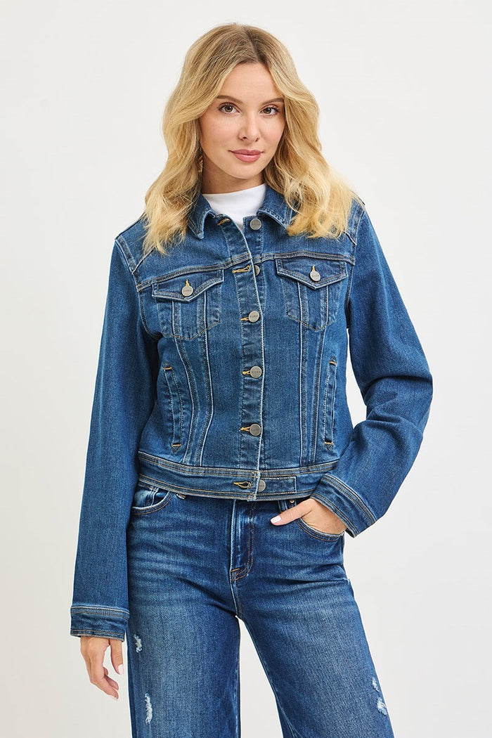 Classic Fitted Stretch Denim Jacket