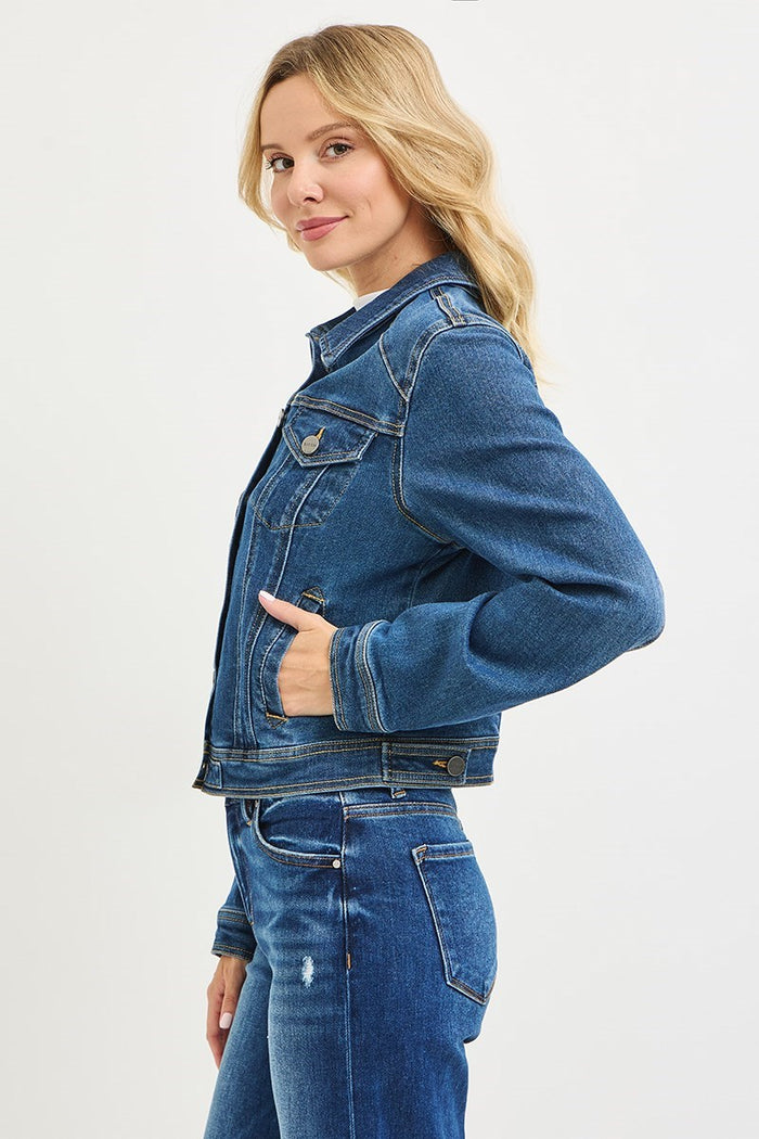 Classic Fitted Stretch Denim Jacket