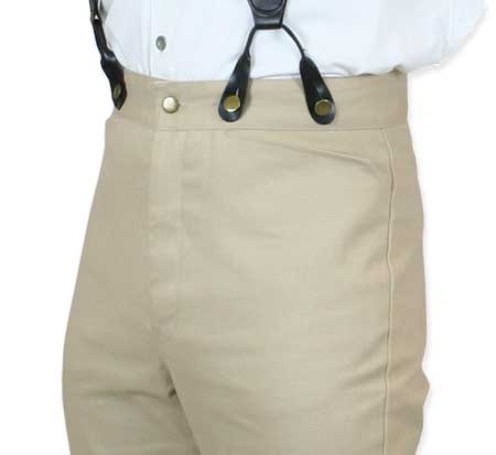 Classic Mens Trousers - Khaki Twill