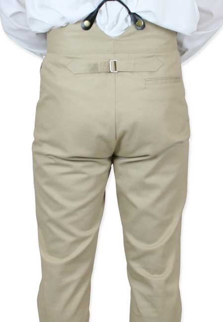 Classic Mens Trousers - Khaki Twill