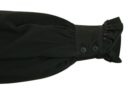 Claudette Ruffle Front Blouse - Black