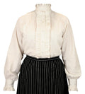 Claudette Ruffle Front Blouse - Natural