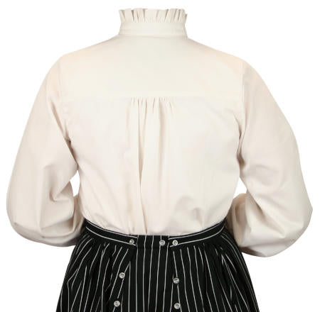 Claudette Ruffle Front Blouse - Natural