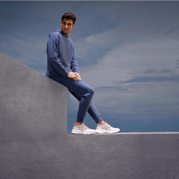 Moral Code Cliff Men's Upcycled Trainer - #color_blue-leather