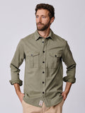 Aubin Pale Khaki Cole Twill Overshirt | Overshirt