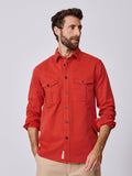 Aubin Washed Red Cole Twill Overshirt | Overshirt