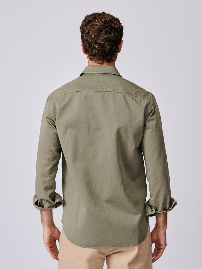 Aubin Pale Khaki Cole Twill Overshirt | Overshirt