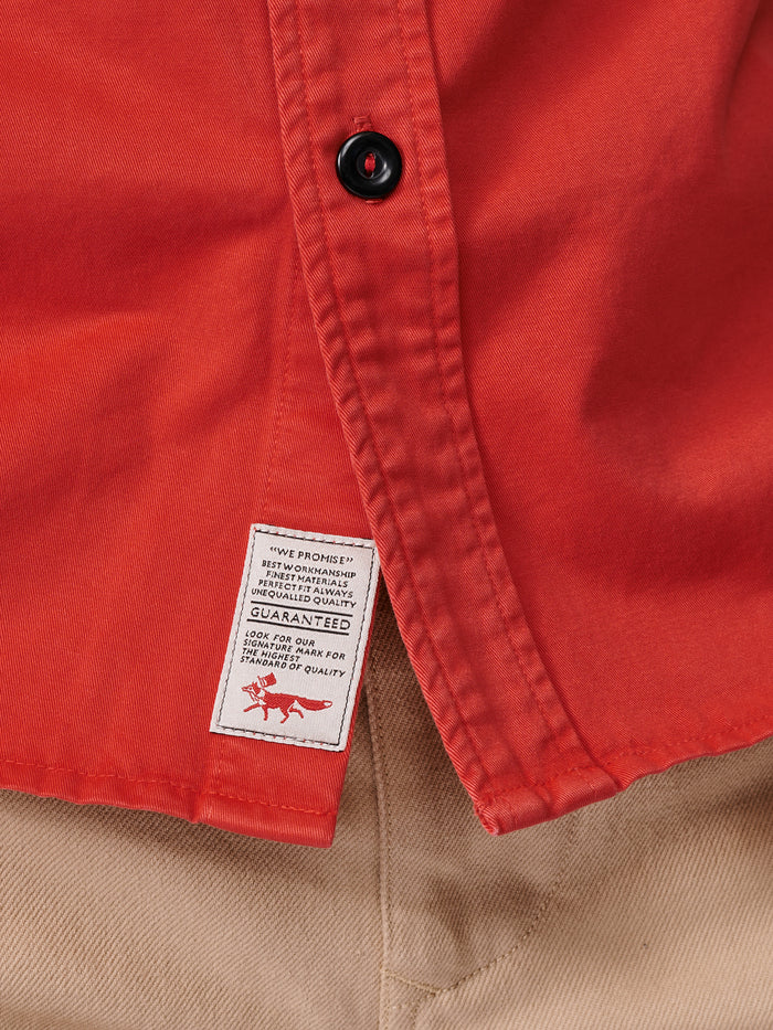 Aubin Washed Red Cole Twill Overshirt | Overshirt