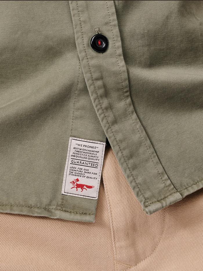 Aubin Pale Khaki Cole Twill Overshirt | Overshirt