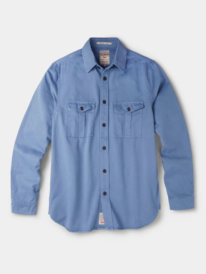 Aubin Blue Cole Twill Overshirt | Overshirt
