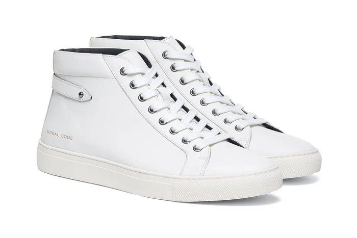 Moral Code Colton Men's High Top Sneaker -White-8 #color_white