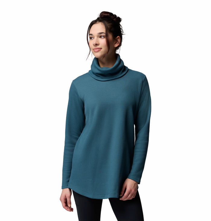 COLUMBIA WOMENS HOLLY HIDEAWAY™ WAFFLE COWL NECK LONG SLEEVE SHIRT 26