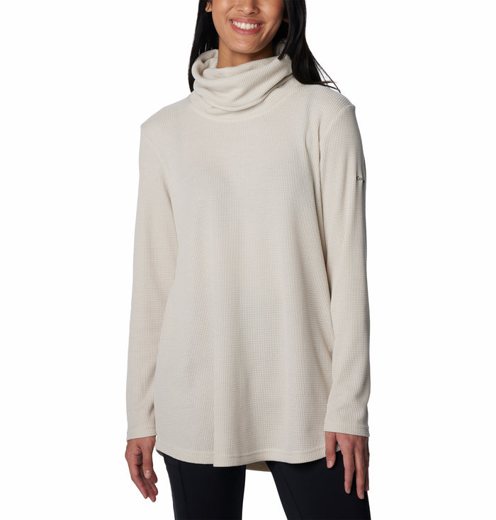 COLUMBIA WOMENS HOLLY HIDEAWAY™ WAFFLE COWL NECK LONG SLEEVE SHIRT 26