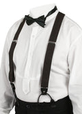Brown Elastic Convertible Suspenders (Long)
