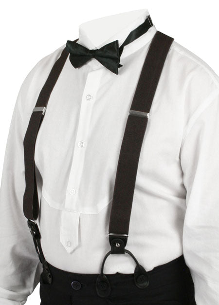 Brown Elastic Convertible Suspenders (Long)