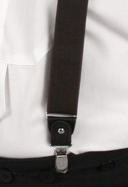 Brown Elastic Convertible Suspenders (Long)