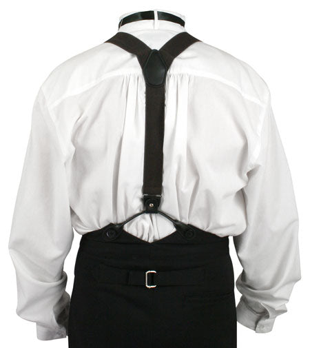 Brown Elastic Convertible Suspenders (Long)