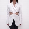 COPERNI WHITE TWISTED CUT OUT TAILORED JACKET - SIZE 34