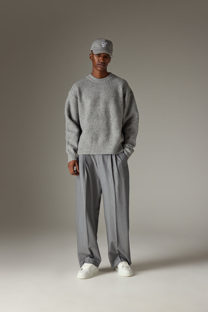 COPYRIGHT BRUSHED KNIT JUMPER - GREY MARL