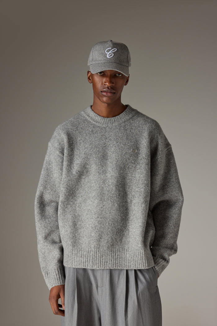 COPYRIGHT BRUSHED KNIT JUMPER - GREY MARL