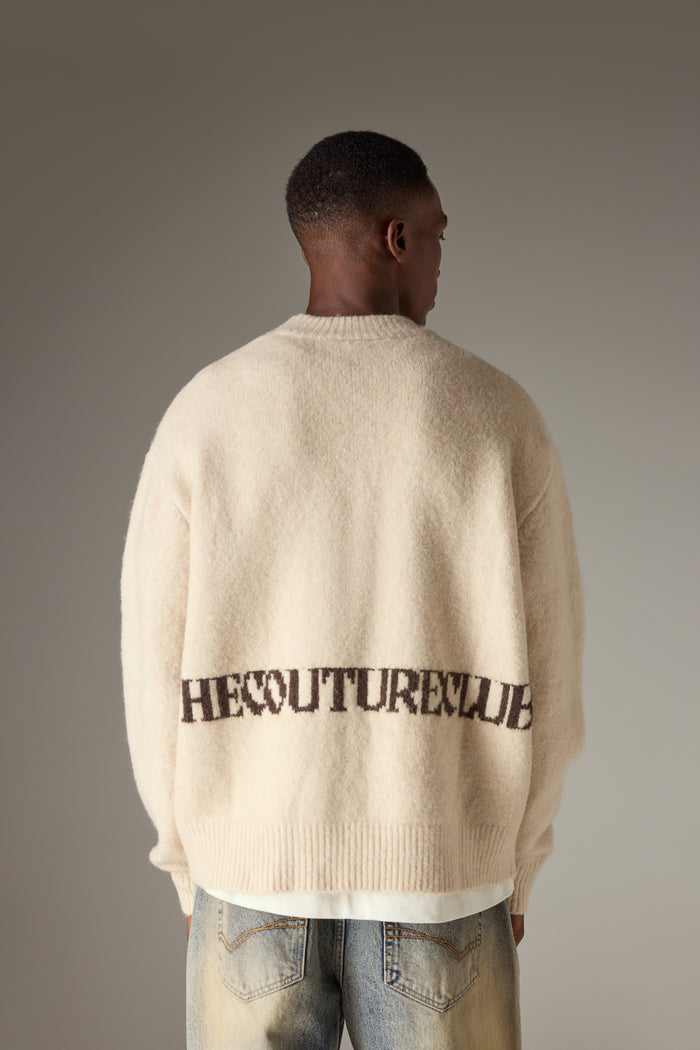 COPYRIGHT BRUSHED KNIT JUMPER - OFF WHITE