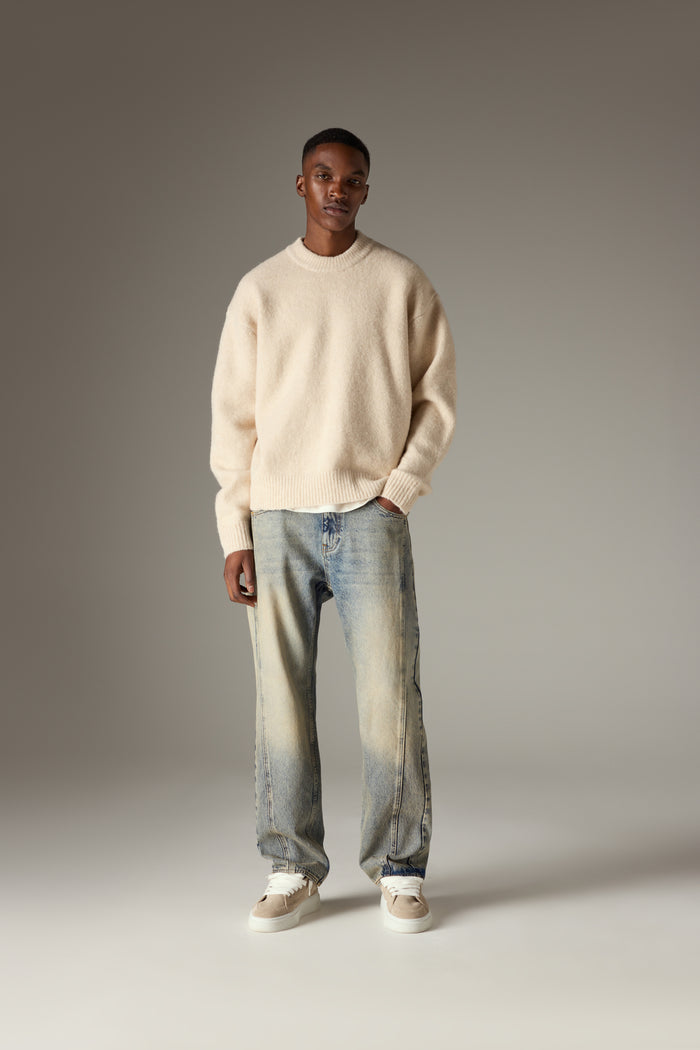 COPYRIGHT BRUSHED KNIT JUMPER - OFF WHITE