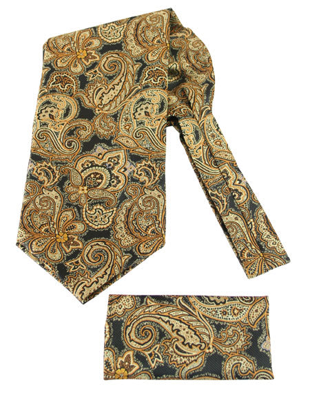 Cosmopolitan Ascot - Black/Gold Paisley