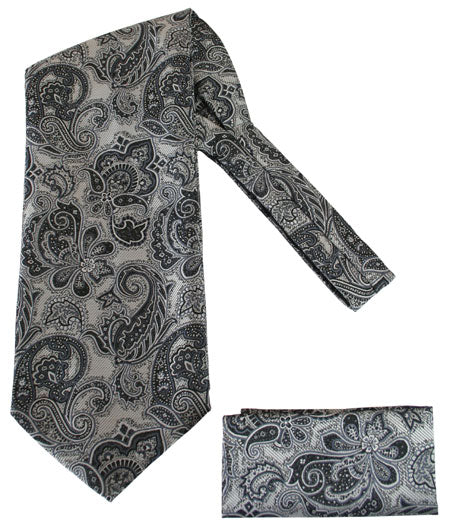 Cosmopolitan Ascot - Silver/Black Paisley