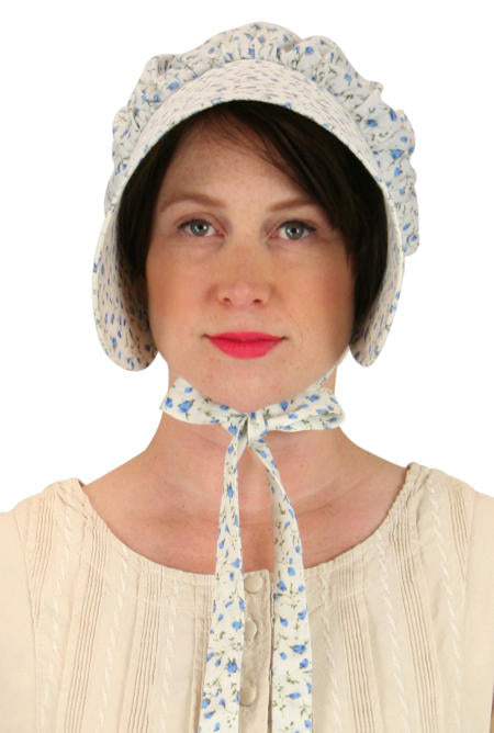 Cotton Bonnet - Blue Floret