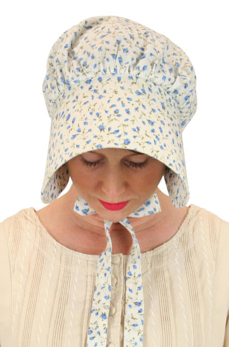 Cotton Bonnet - Blue Floret