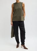 COZY FLANNEL ASYMMETRICAL SLEEVELESS TOP