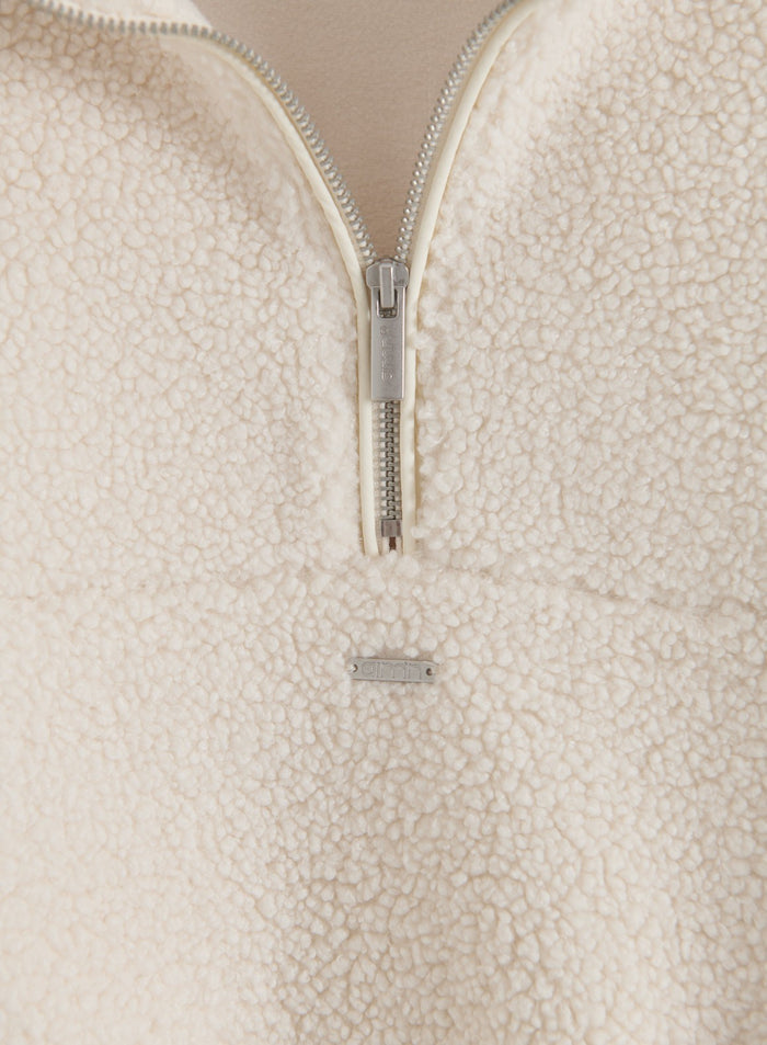 Cream Pile Half Zip