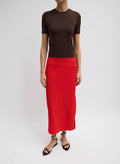 CREASED STRETCH CREPE SKIRT