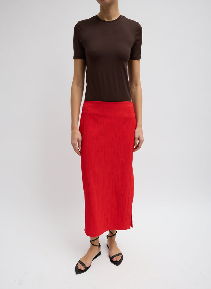 CREASED STRETCH CREPE SKIRT
