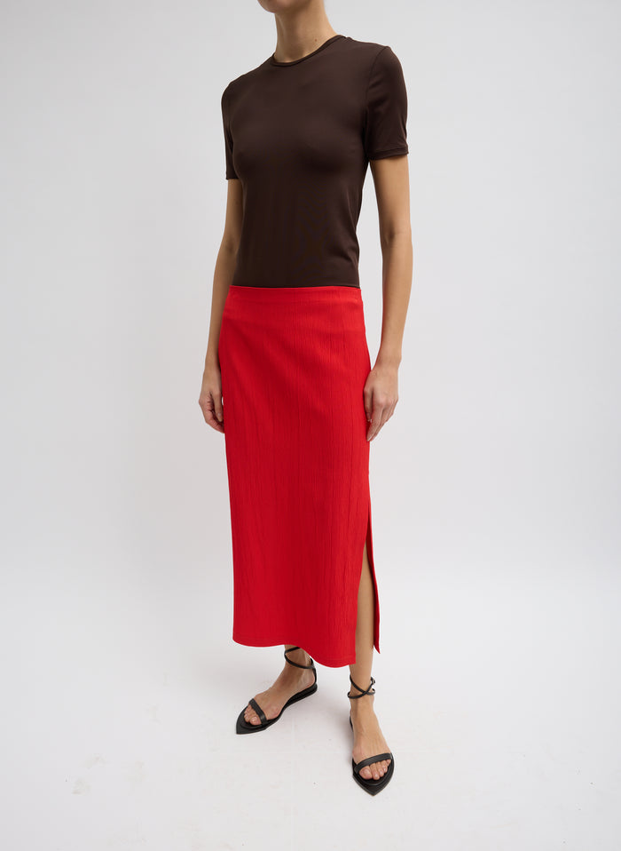 CREASED STRETCH CREPE SKIRT