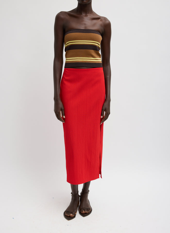 CREASED STRETCH CREPE SKIRT