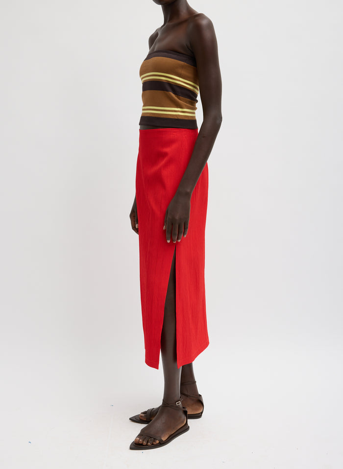 CREASED STRETCH CREPE SKIRT