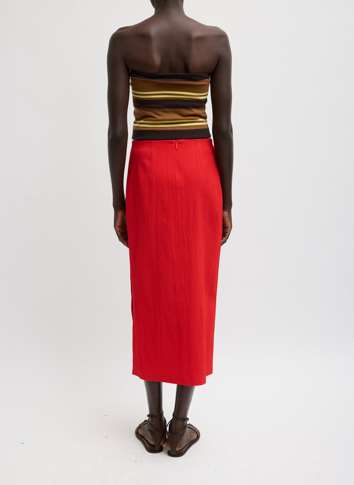 CREASED STRETCH CREPE SKIRT