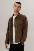 Urban Pioneers Male Cruz Suede Overshirt SHIRT CHOCOLATE BROWN