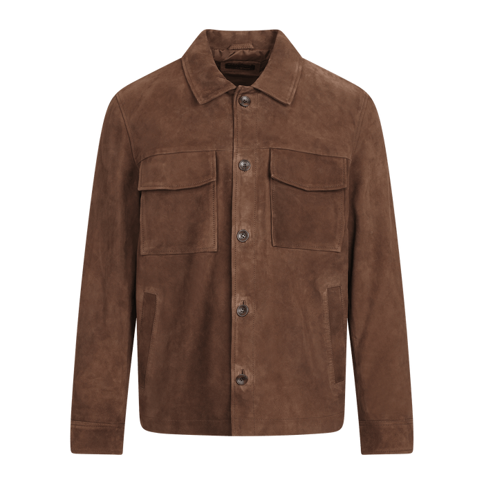 Urban Pioneers Male Cruz Suede Overshirt SHIRT CHOCOLATE BROWN