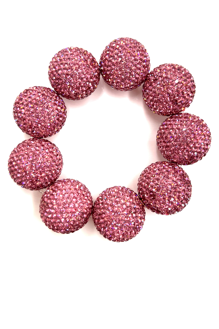 Style the Crystal Sphere Stretch Statement Bracelet exclusively at Born To Glam