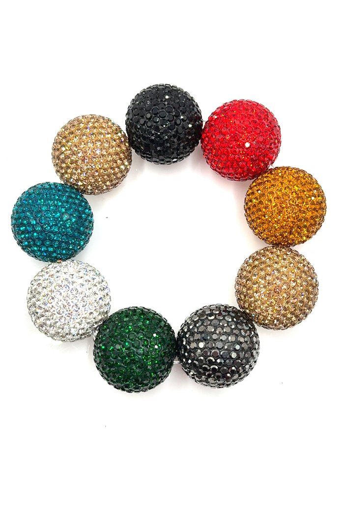 Style the Crystal Sphere Stretch Statement Bracelet exclusively at Born To Glam