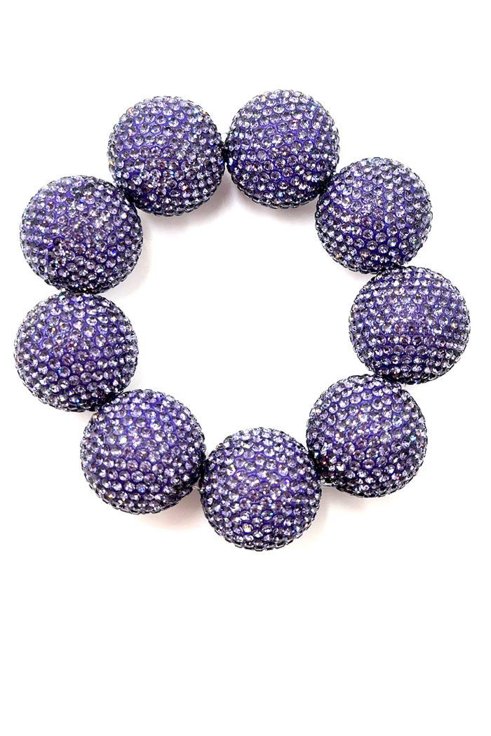 Style the Crystal Sphere Stretch Statement Bracelet exclusively at Born To Glam